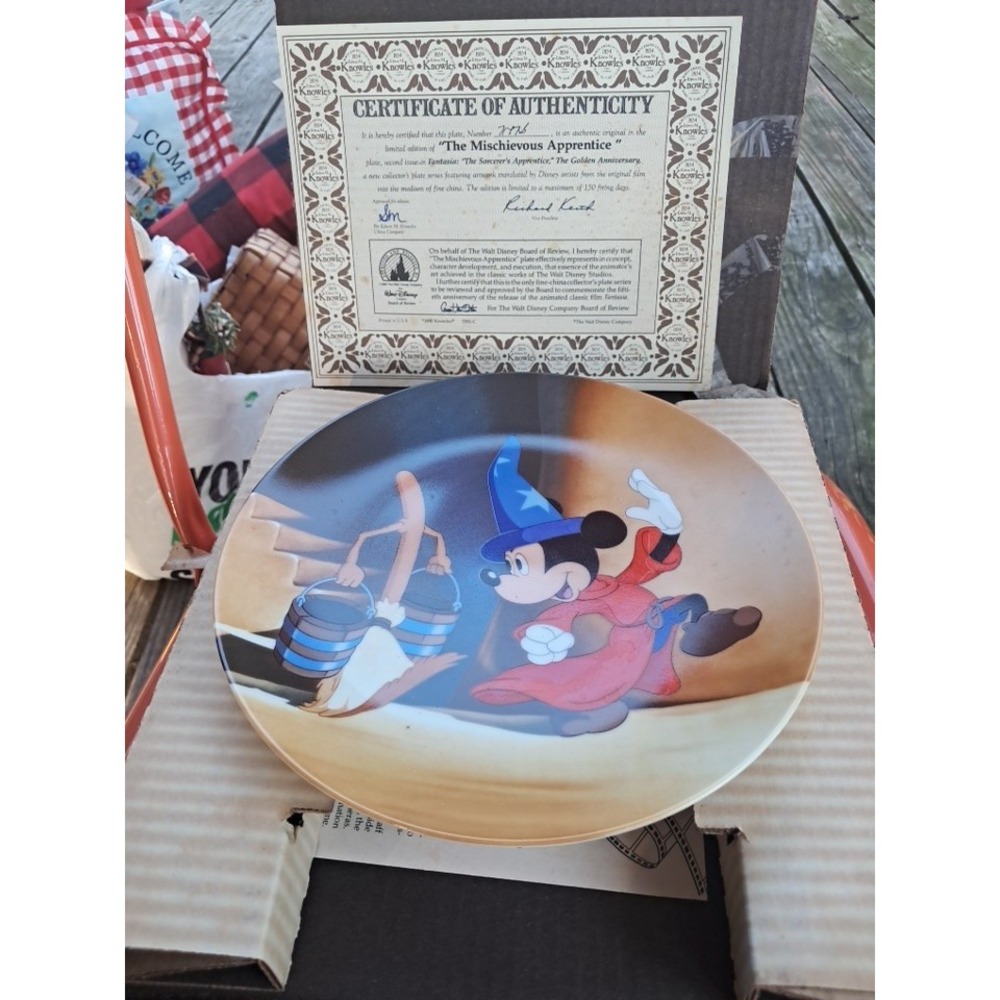 Knowles Walt Disney The Mischievous Apprentice Fantasia Collectors Plate